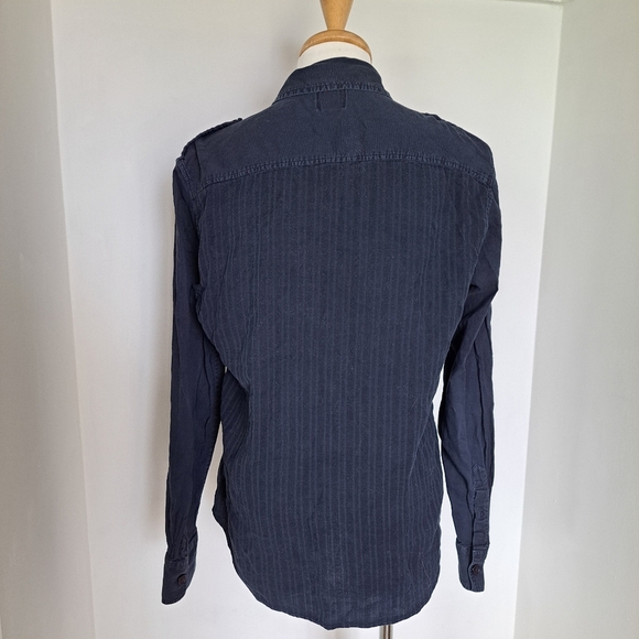 Armani Exchange | Navy blue casual button up collared women's shirt - Picture 3 of 12